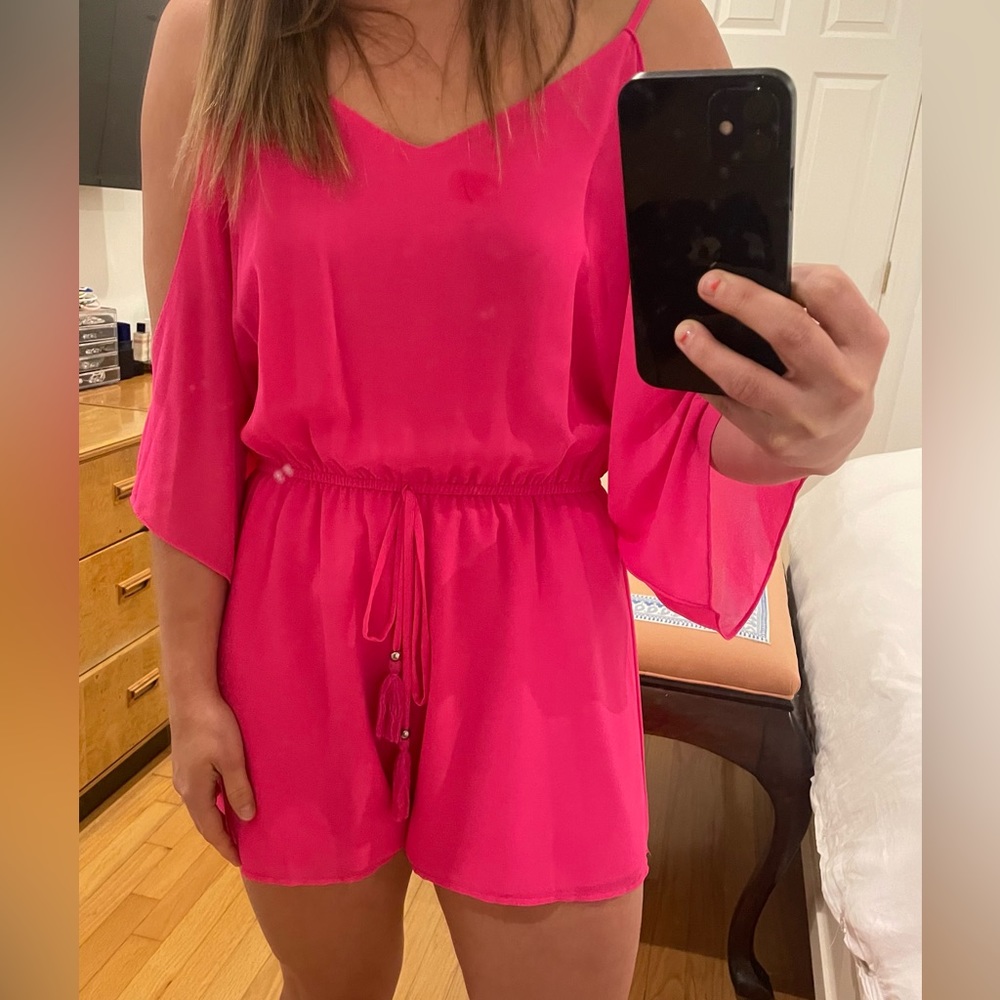 Naked zebra hot pink romper